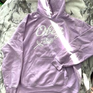 Obey oversized hoodie pastel purple pink